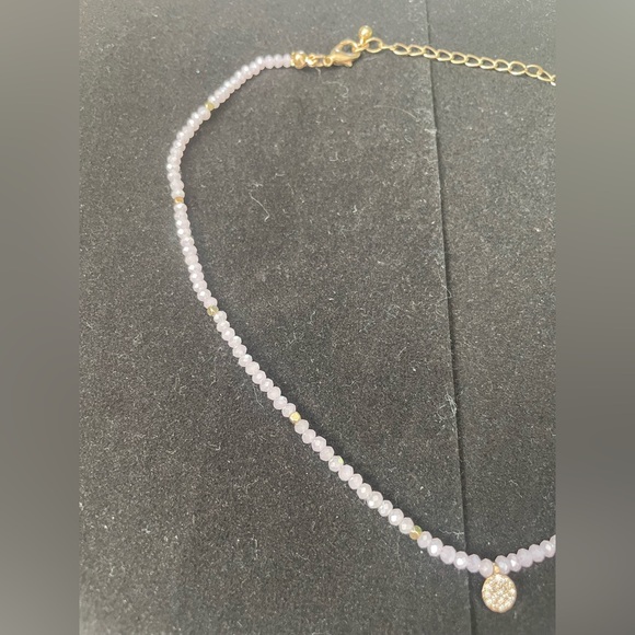 Soft purple color beaded necklace - Picture 3 of 3